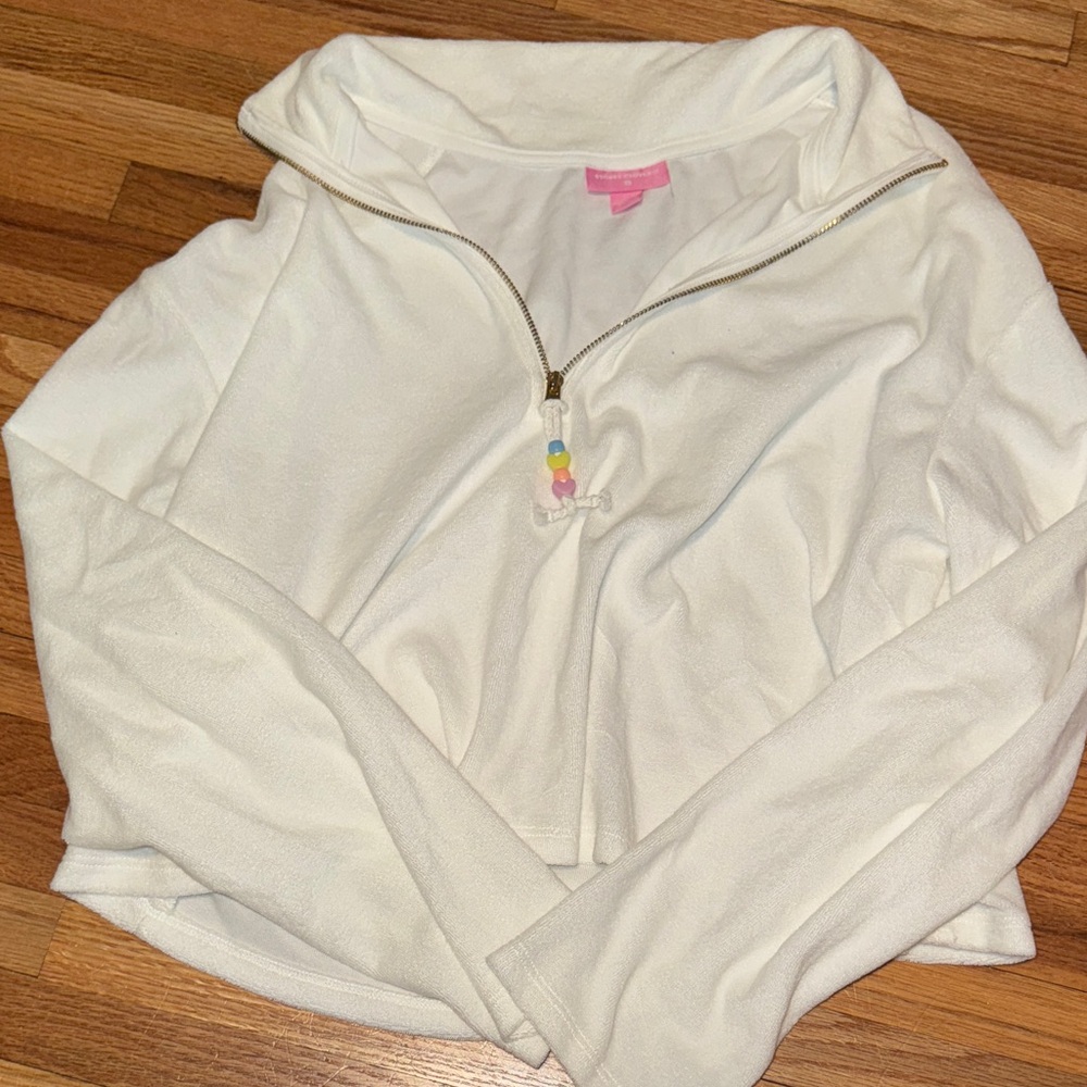 White Quarter-Zip Fleece Pullover